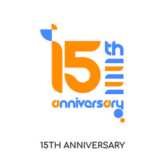 15th anniversary logo isolated on white background for your web, mobile and app design