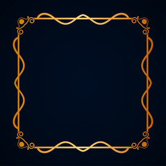 Old vintage frame with decorative ornate vintage border, retro elements. Vector illustration. Beautiful filigree ornamental template for design of frames