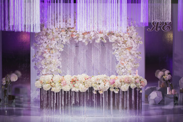 Luxury beautiful decor with lights for wedding