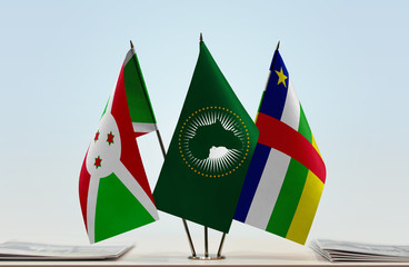 Flags of Burundi African Union and Central African Republic