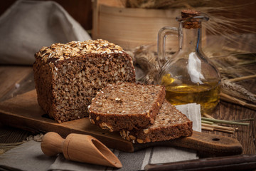 Whole Grain rye bread with seeds.