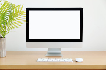 blank screen Computer and Workspace background in Office.
