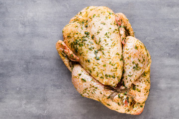 Fresh chicken  meat and vegetables. Flat lay.