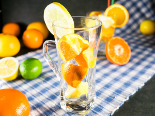 Fresh and juicy citrus fruits are ready for preparing of ice cold citronade, perfect for summer heat. Summer is coming.