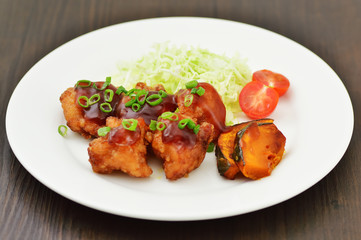 鶏の唐揚げ甘酢あんかけ