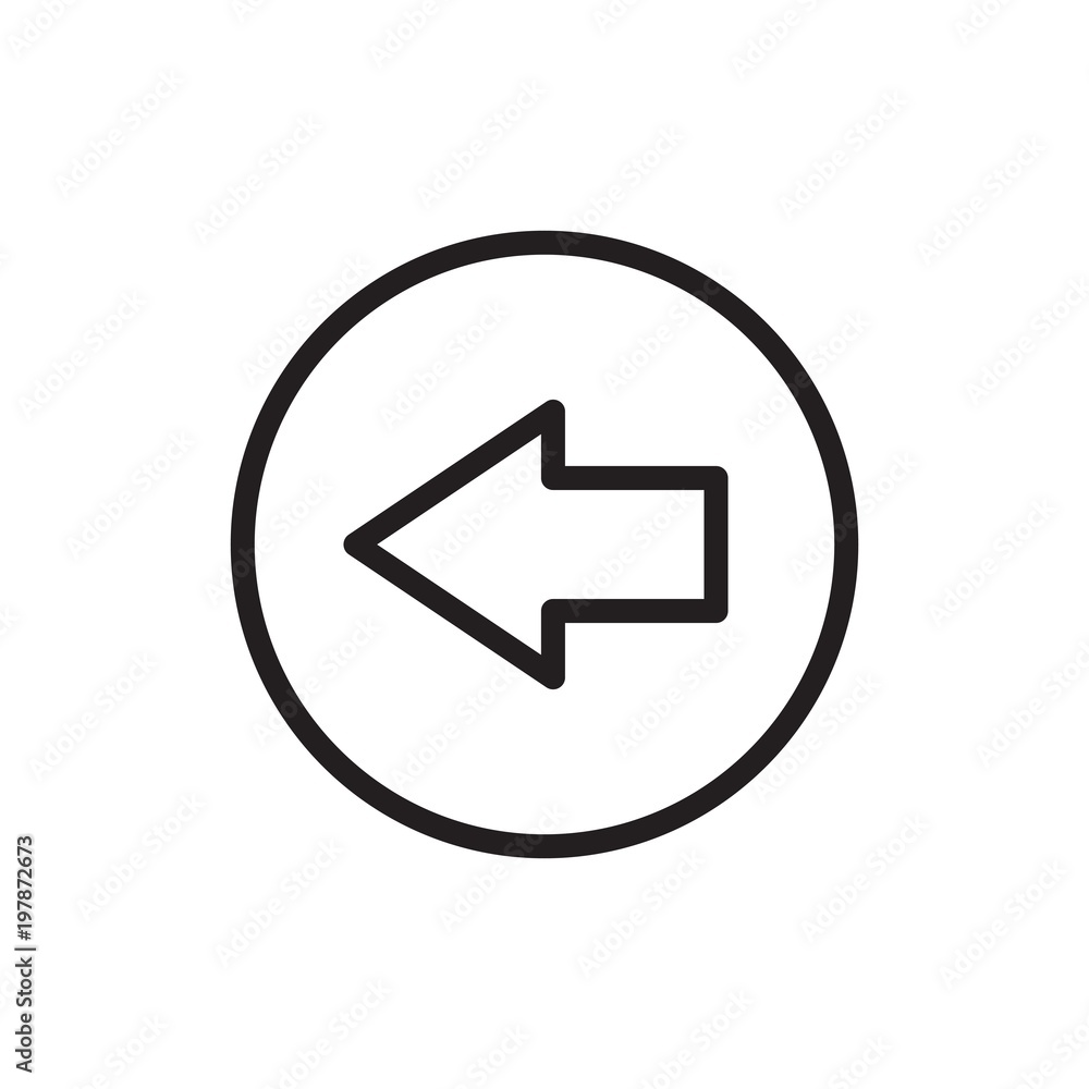 Poster circular arrow left outlined vector icon. modern simple isolated sign. pixel perfect vector illustra