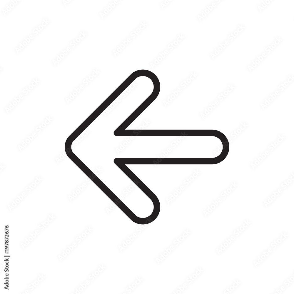 Poster arrow left outlined vector icon. modern simple isolated sign. pixel perfect vector illustration for 