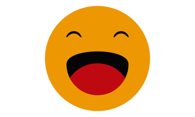 Emoji Face With closed eyes and laughing open mouth. Emoji vector illustration. 
