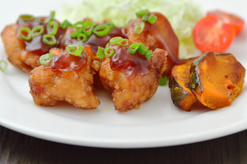 鶏の唐揚げ甘酢あんかけ