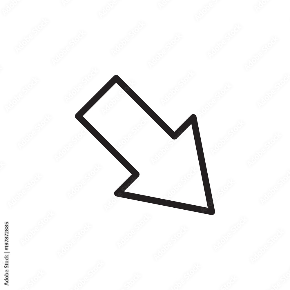 Poster diagonal arrow right outlined vector icon. modern simple isolated sign. pixel perfect vector illustr