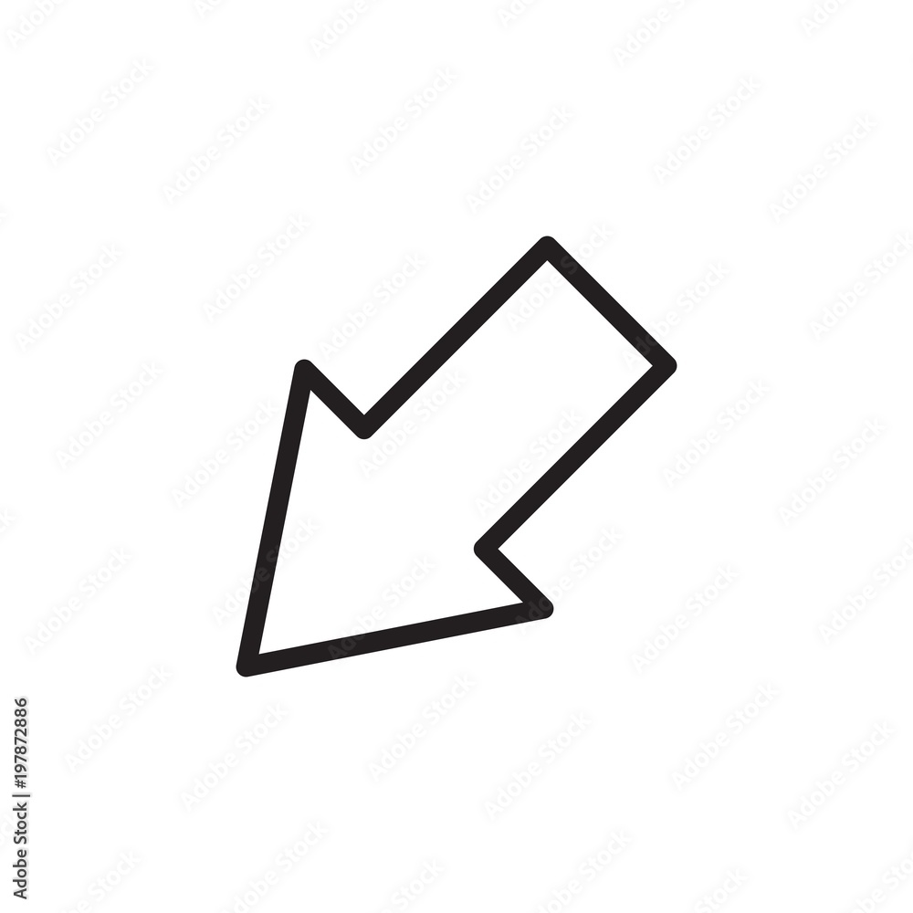 Poster diagonal arrow left outlined vector icon. modern simple isolated sign. pixel perfect vector illustra