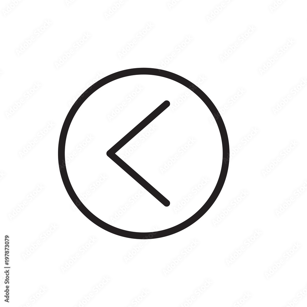 Poster circular arrow left outlined vector icon. modern simple isolated sign. pixel perfect vector illustra