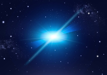 Obraz na płótnie Canvas beautiful space background with rays and stars