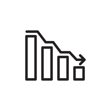 decreasing diagram, decreasing bar chart outlined vector icon. Modern simple isolated sign. Pixel perfect vector  illustration for logo, website, mobile app and other designs