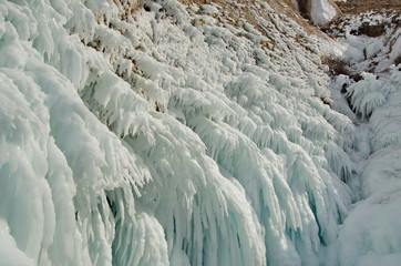 Fototapeta premium Russia. Fancy icy rocks of lake Baikal.