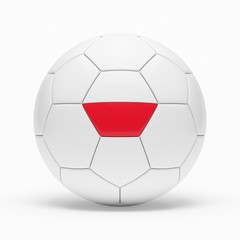 Obraz premium 3d rendering of soccer ball with Poland flag isolated on a white background