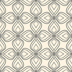 Seamless abstract floral pattern on beige background