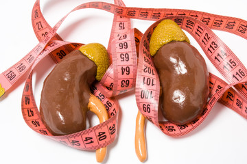 Measurement of kidneys and adrenal as definition of symptom or sign of disease e.g. enlarged...