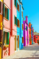 Colorful houses on Burano island, Venice, Italy