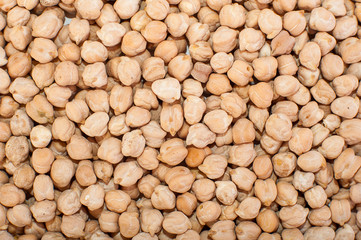 healthy food. chickpeas background. chickpeas texture, macro, top view