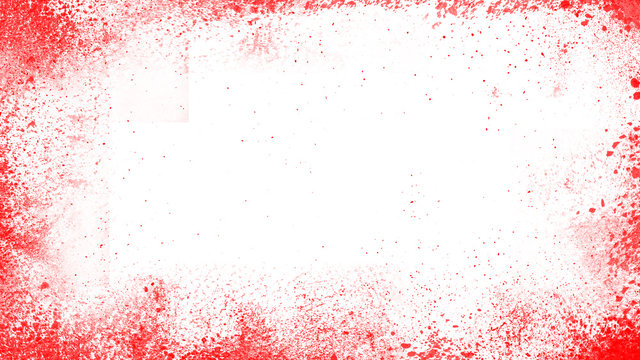 Blood / red paint splatter on a white background.