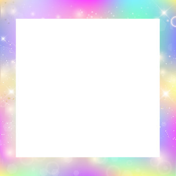 Magic border with rainbow mesh and space for text.