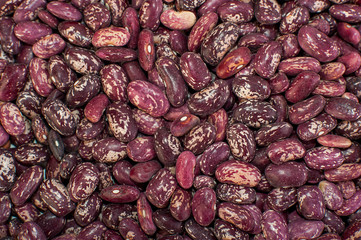 Macro of uncooked dry red beans. View from above.