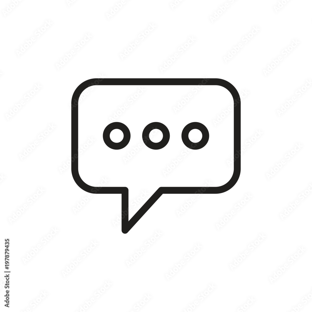 Poster message speech bubble outlined vector icon. modern simple isolated sign. pixel perfect vector illust