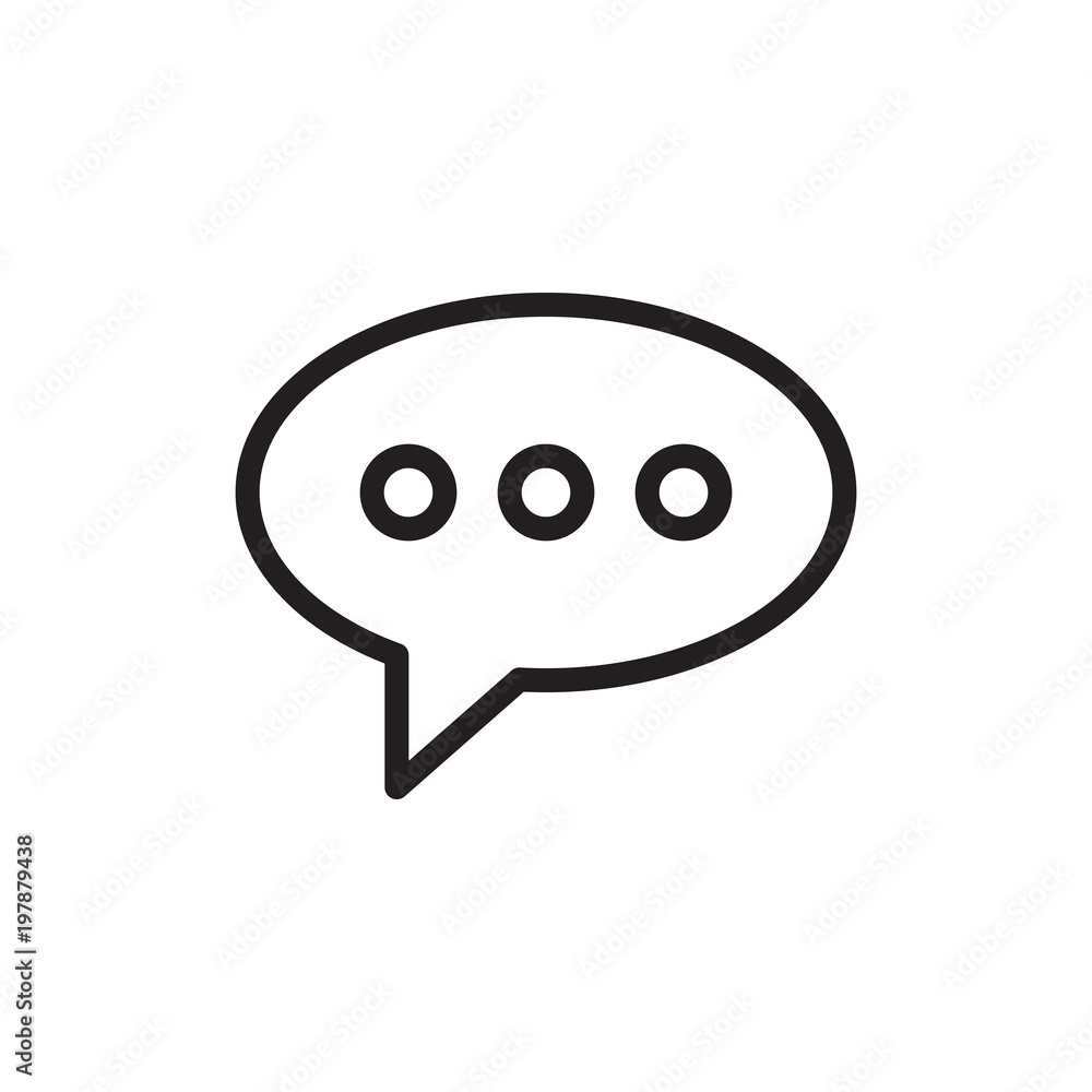 Poster message speech bubble outlined vector icon. modern simple isolated sign. pixel perfect vector illust