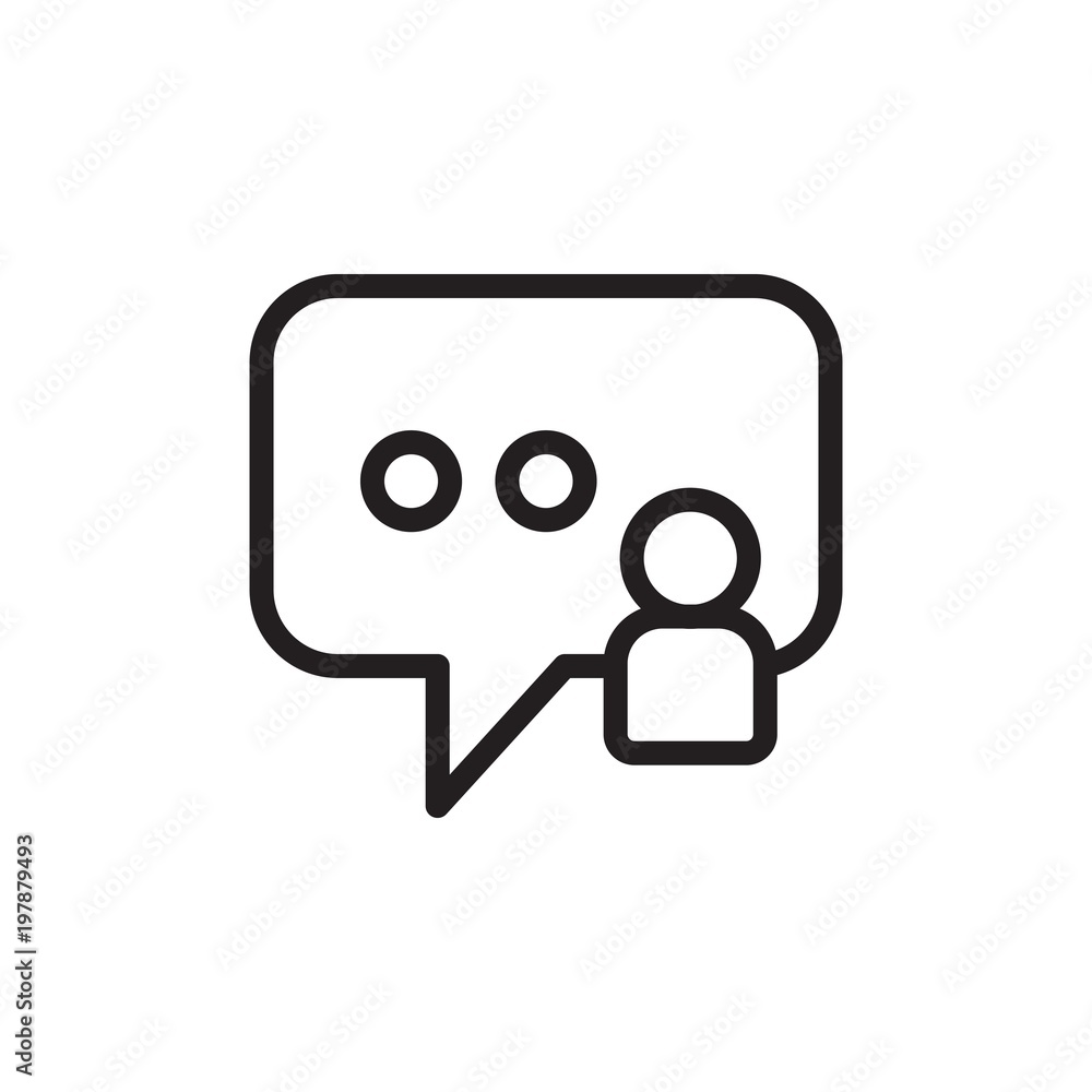 Poster user message outlined vector icon. modern simple isolated sign. pixel perfect vector illustration fo