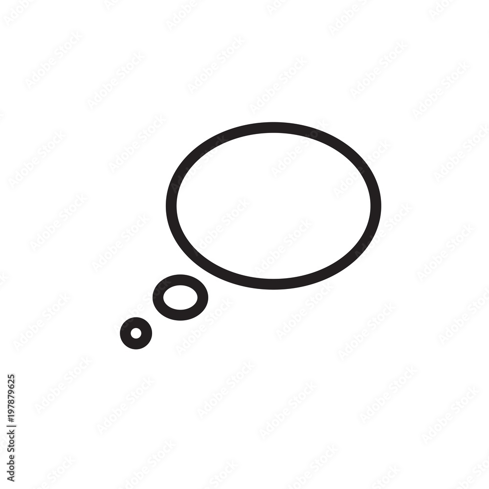 Poster think bubble, message bubble outlined vector icon. modern simple isolated sign. pixel perfect vector