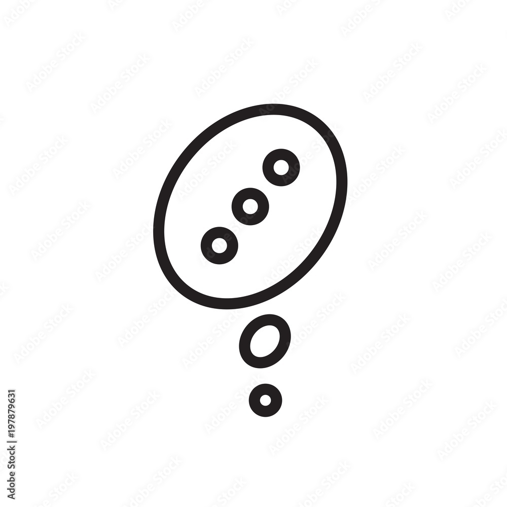 Poster think bubble, message bubble outlined vector icon. modern simple isolated sign. pixel perfect vector