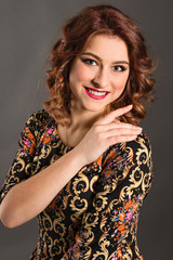 Portrait of attractive girl with angelic smile