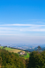 Meadows and houses in the Austrian Alps