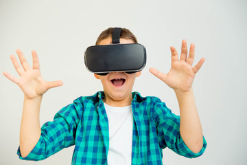 kid in vr headset