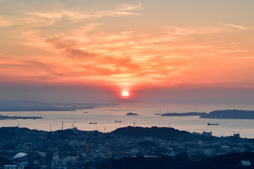 火の山公園から望む夕景
