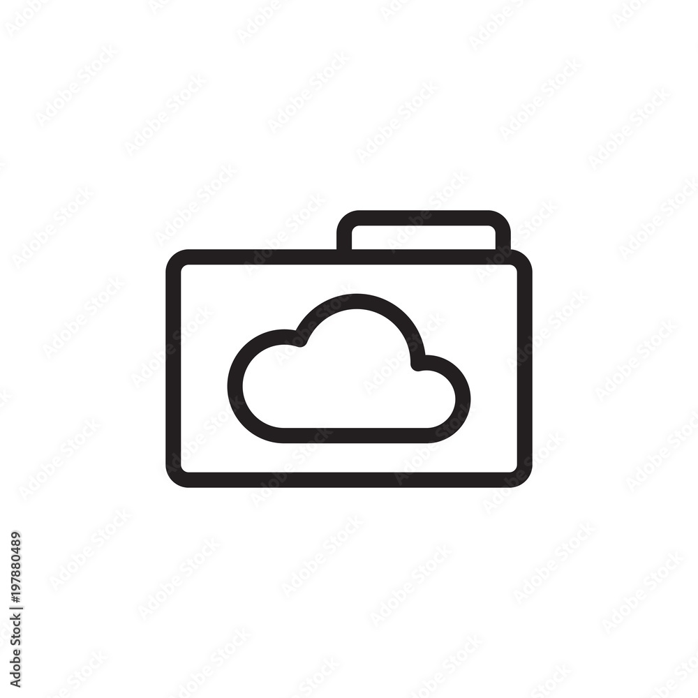 Poster cloud folder outlined vector icon. modern simple isolated sign. pixel perfect vector illustration fo