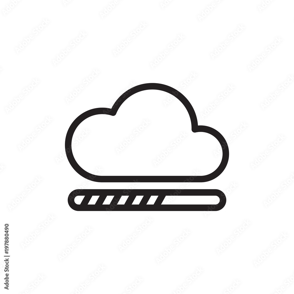 Poster loading cloud outlined vector icon. modern simple isolated sign. pixel perfect vector illustration f