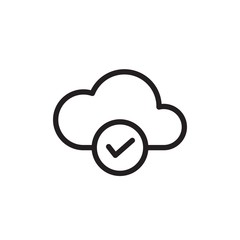 approve cloud, confirm cloud outlined vector icon. Modern simple isolated sign. Pixel perfect vector  illustration for logo, website, mobile app and other designs