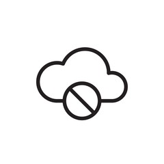 block cloud, blocked cloud outlined vector icon. Modern simple isolated sign. Pixel perfect vector  illustration for logo, website, mobile app and other designs