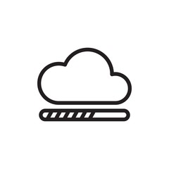 loading cloud outlined vector icon. Modern simple isolated sign. Pixel perfect vector  illustration for logo, website, mobile app and other designs