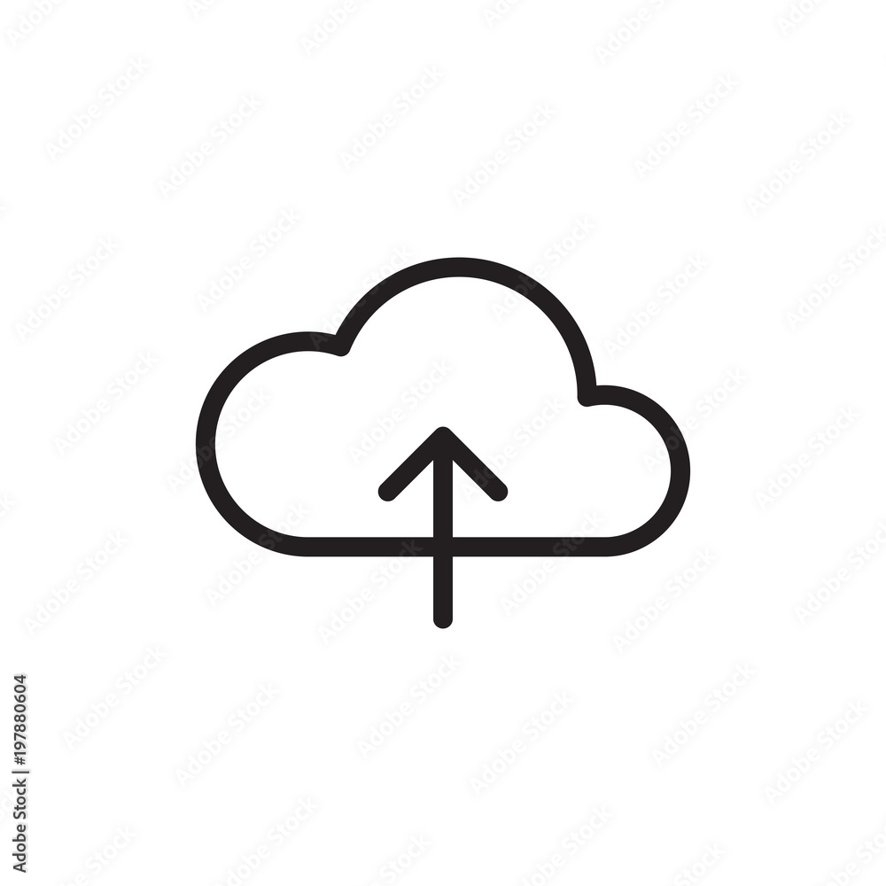 Poster upload to cloud outlined vector icon. modern simple isolated sign. pixel perfect vector illustration