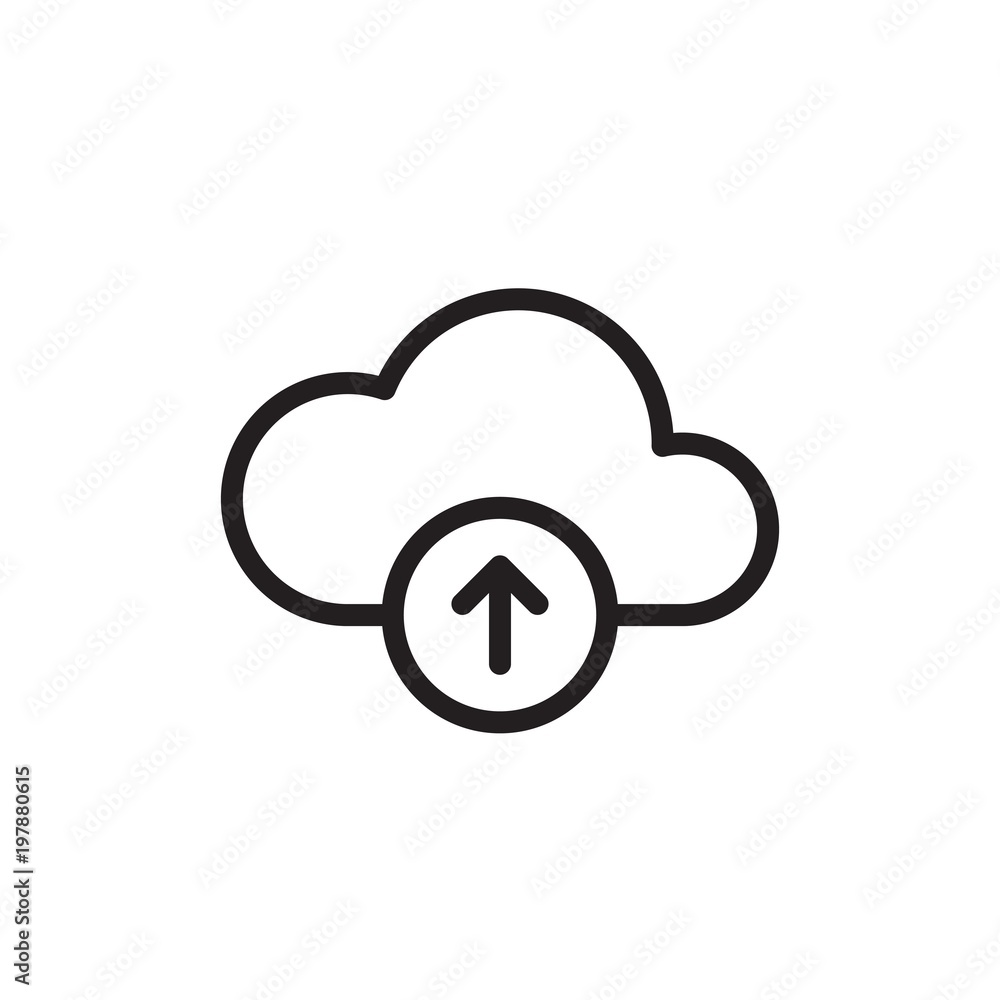 Poster upload to cloud outlined vector icon. modern simple isolated sign. pixel perfect vector illustration