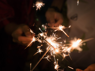 Teenages Igniting The Sparklers