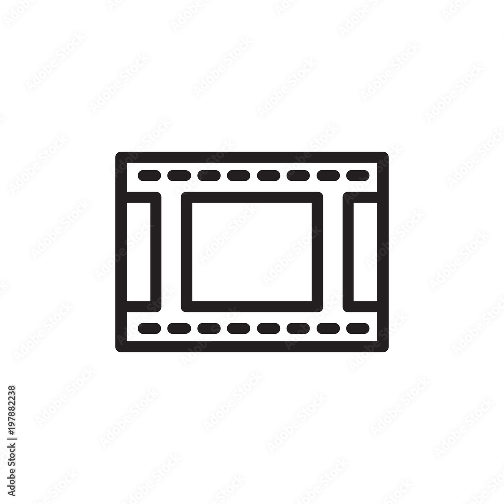 Poster video file outlined vector icon. modern simple isolated sign. pixel perfect vector illustration for 