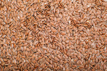 Brown flax seeds, Linseed, Lin seeds close-up
