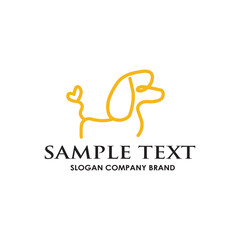 logo line dog cute