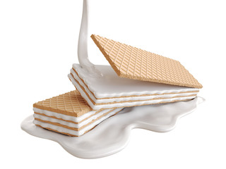 ream of fresh milk topped with wafers