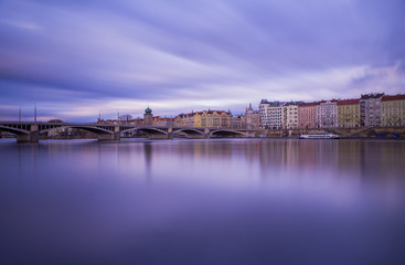 Fototapeta na wymiar Prague cityscape, Vltava River and historical centre. Famous place