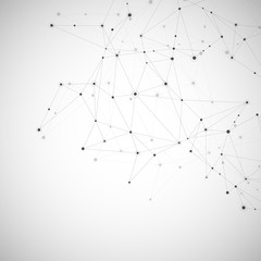 Abstract connection background with lines and dots